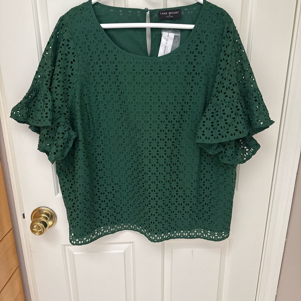 Lane Bryant Short Sleeve Eyelet Top NWT Size 24